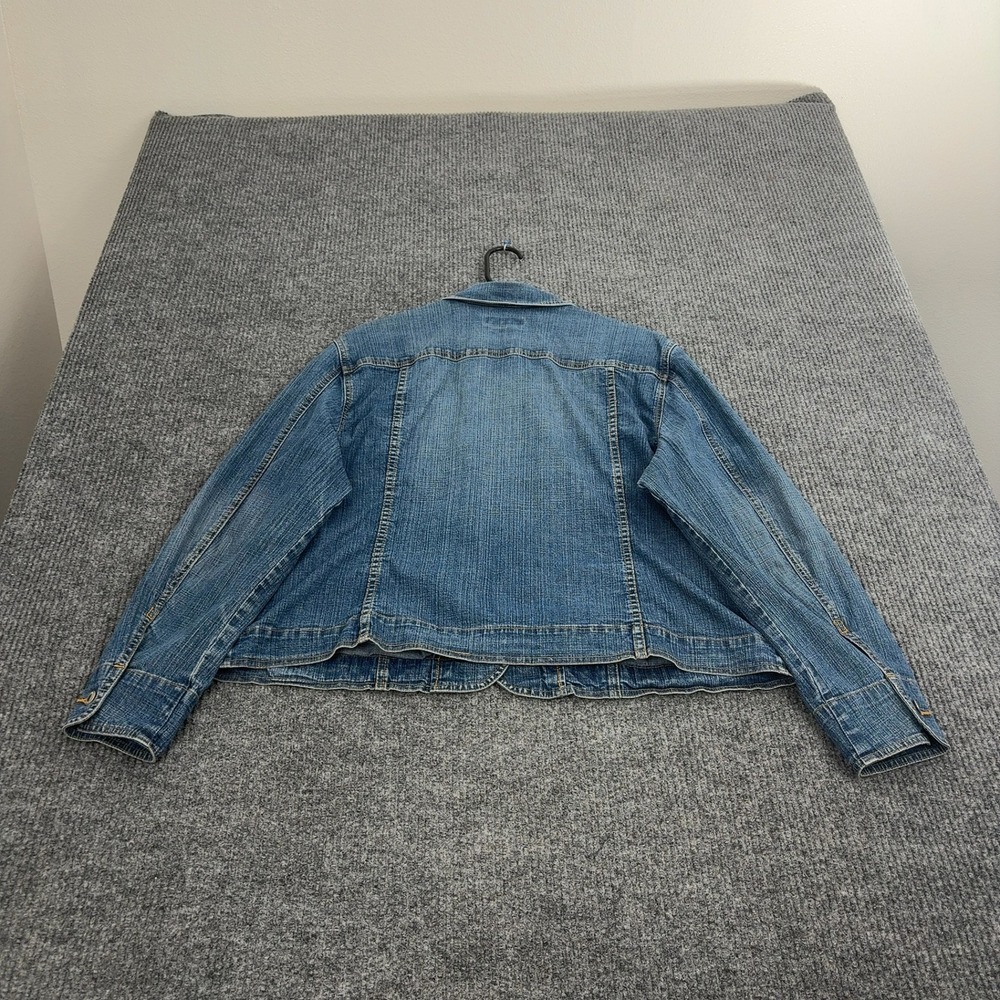 Coldwater Creek Denim Jacket Women XL Blue Cotton Blend Button Up Classic Casual - Picture 4 of 5